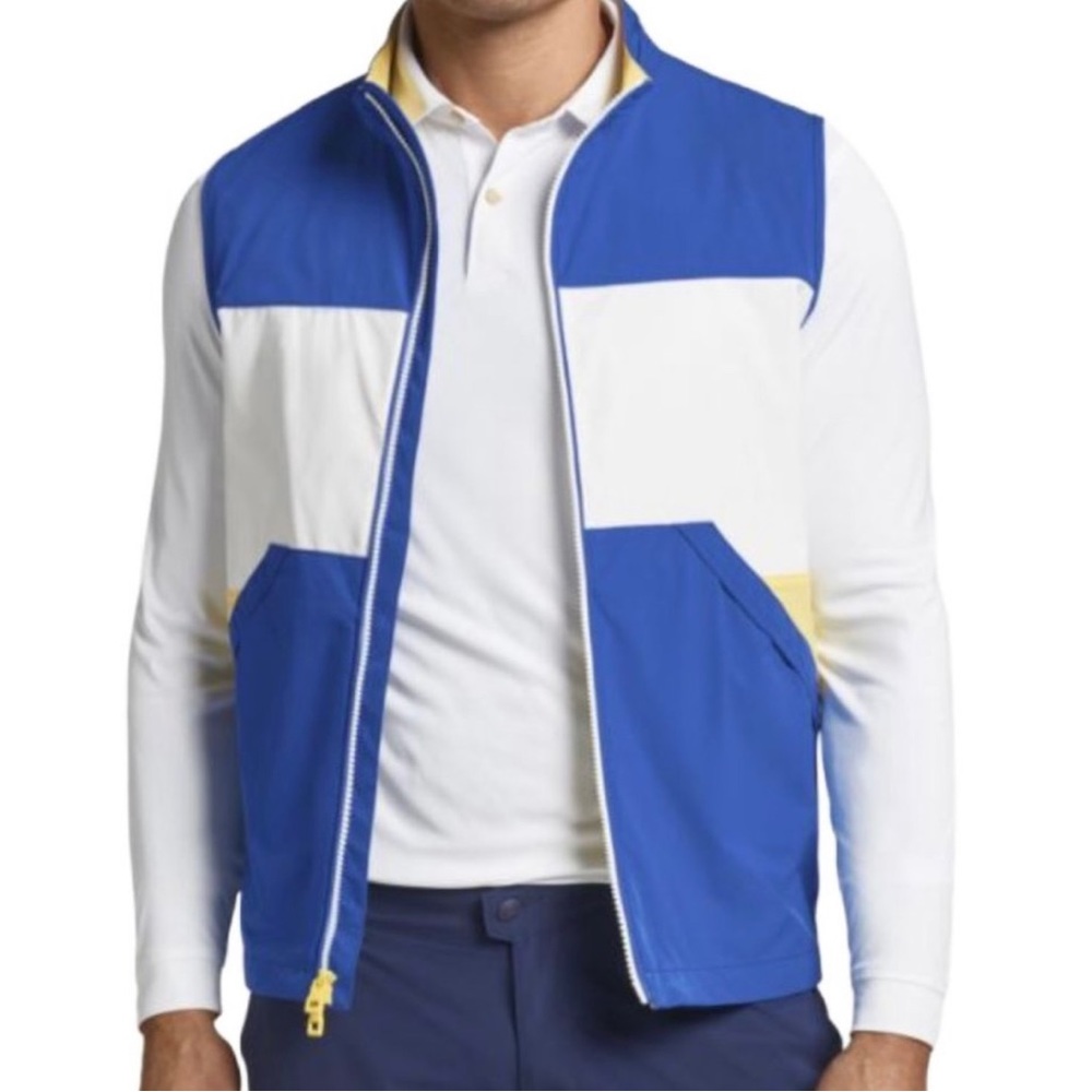NWT Peter Millar Crown Sailing Nautilus Blue, White, Yellow Vest Size XXL - Picture 1 of 14
